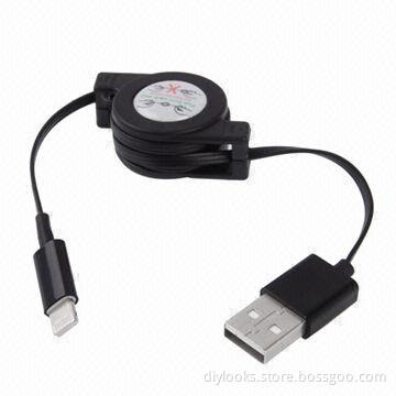 USB 2.0 to Sync Data/Charging Retractable Cable for iPhone 5/iPod Touch/iPad Mini, 80cm Length